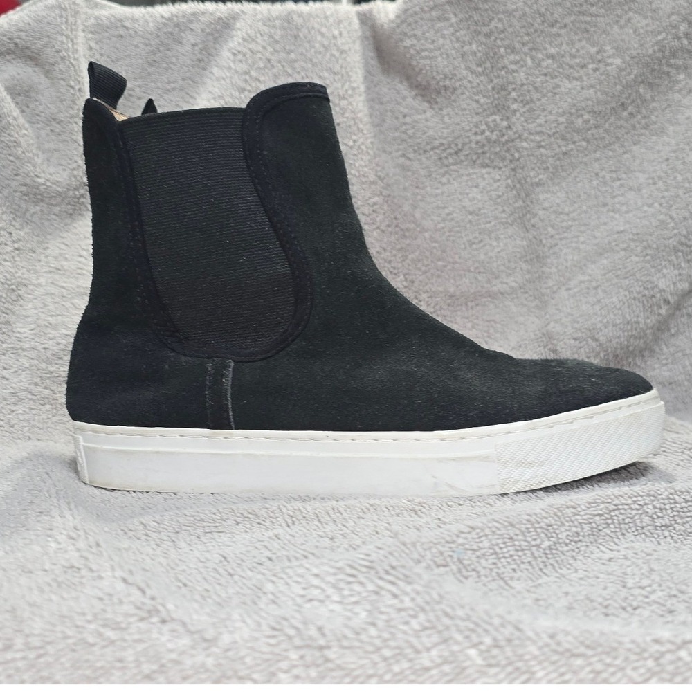 Bettye Muller Black Suede Chelsea Sneaker Boots Women High Top Handmade USA 6.5